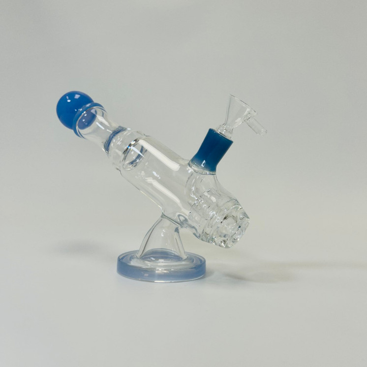  Microscope Waterpipe with Color Rim and Round Mouthpiece - 7 Inch - WPTG89