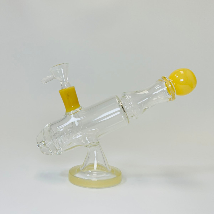  Microscope Waterpipe with Color Rim and Round Mouthpiece - 7 Inch - WPTG89