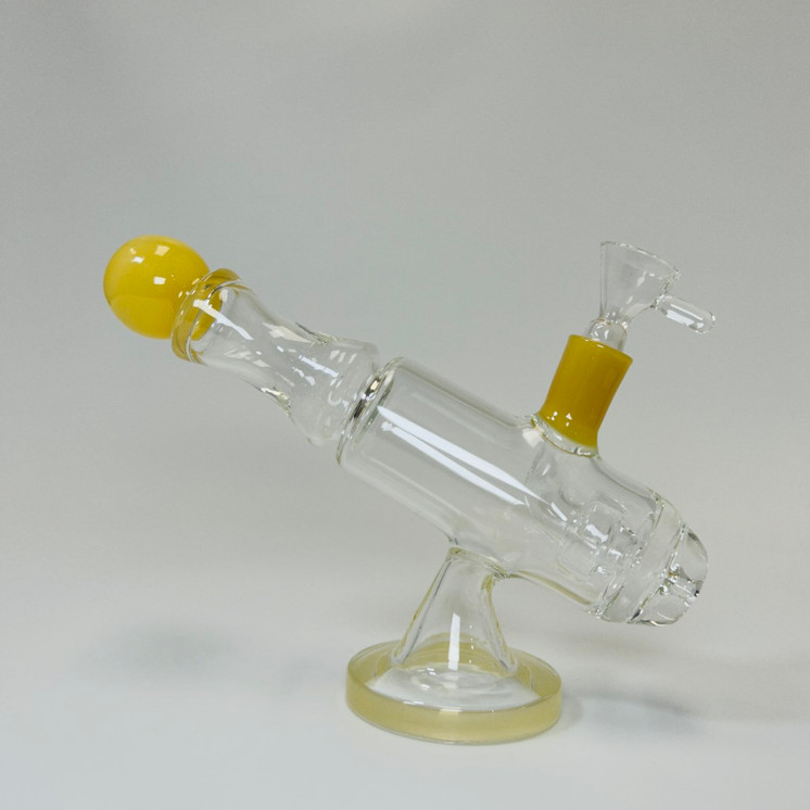  Microscope Waterpipe with Color Rim and Round Mouthpiece - 7 Inch - WPTG89