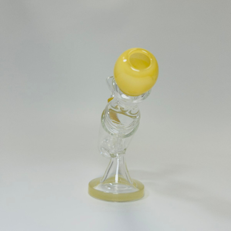  Microscope Waterpipe with Color Rim and Round Mouthpiece - 7 Inch - WPTG89