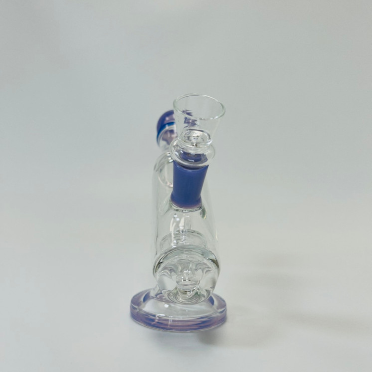  Microscope Waterpipe with Color Rim and Round Mouthpiece - 7 Inch - WPTG89