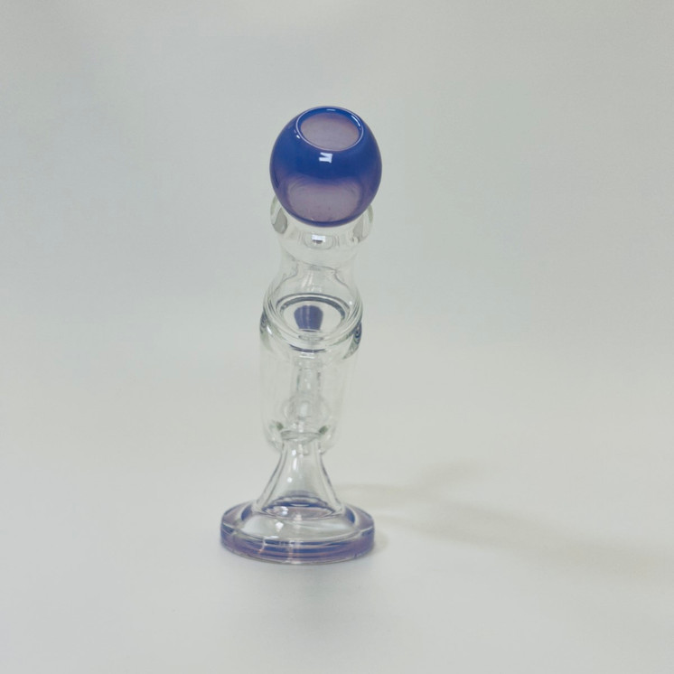  Microscope Waterpipe with Color Rim and Round Mouthpiece - 7 Inch - WPTG89