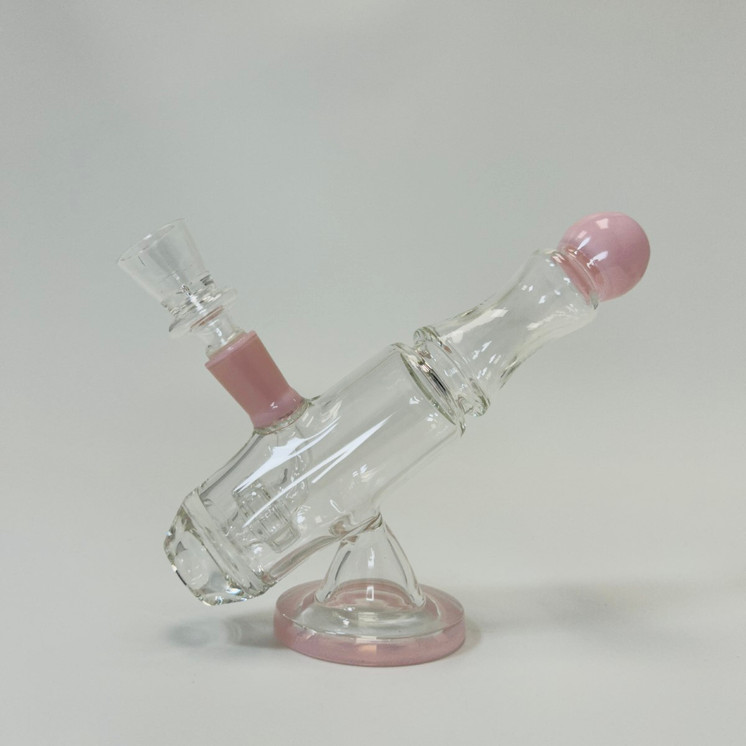  Microscope Waterpipe with Color Rim and Round Mouthpiece - 7 Inch - WPTG89