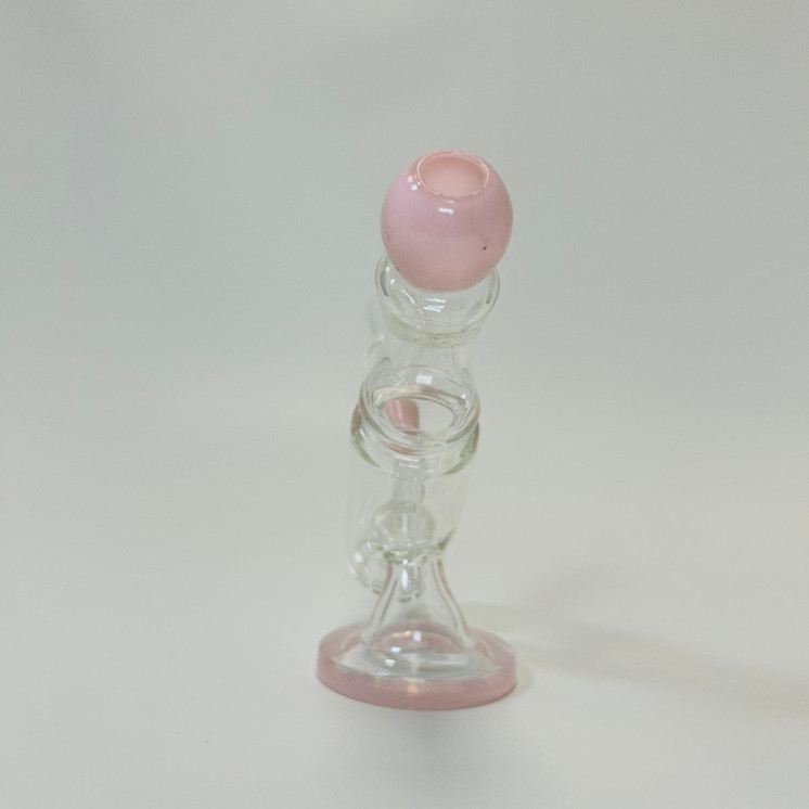  Microscope Waterpipe with Color Rim and Round Mouthpiece - 7 Inch - WPTG89