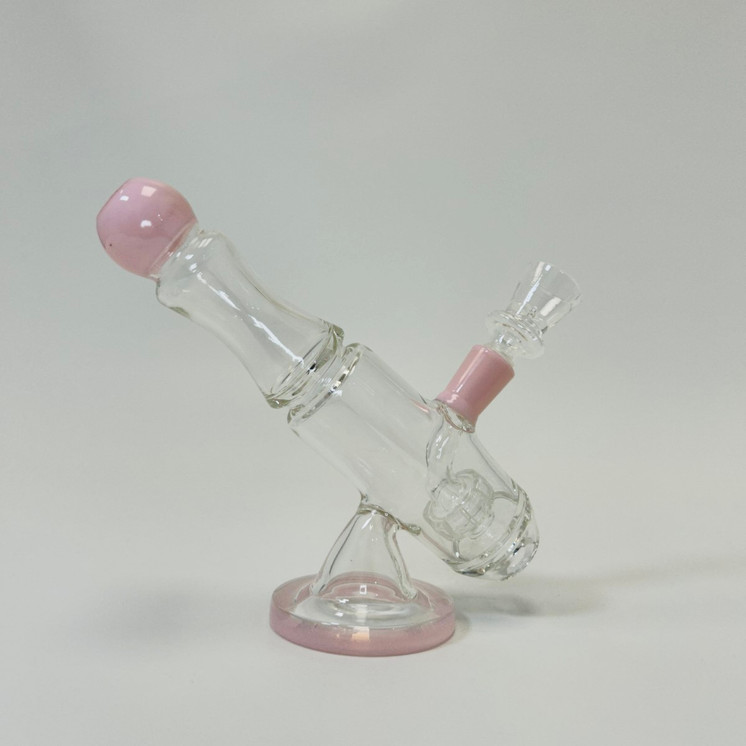  Microscope Waterpipe with Color Rim and Round Mouthpiece - 7 Inch - WPTG89