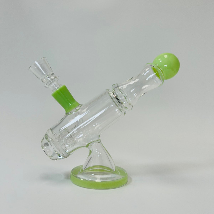  Microscope Waterpipe with Color Rim and Round Mouthpiece - 7 Inch - WPTG89