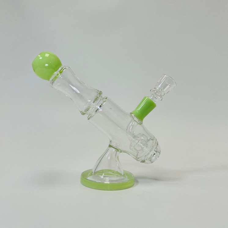  Microscope Waterpipe with Color Rim and Round Mouthpiece - 7 Inch - WPTG89