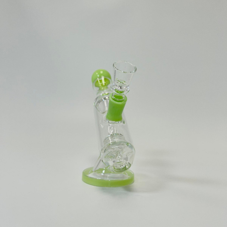  Microscope Waterpipe with Color Rim and Round Mouthpiece - 7 Inch - WPTG89