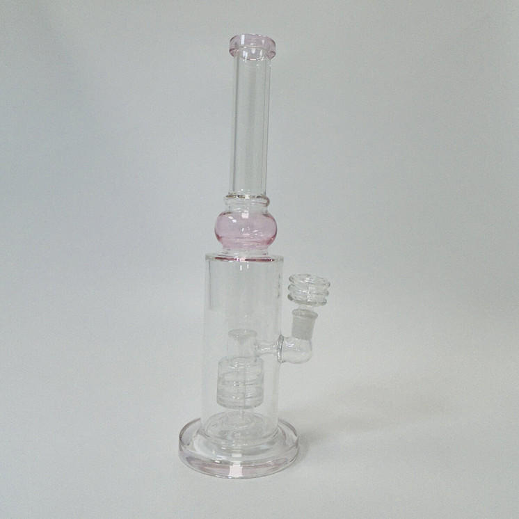 Waterpipe 12" Inch - Straight Mouth With Perc -pink