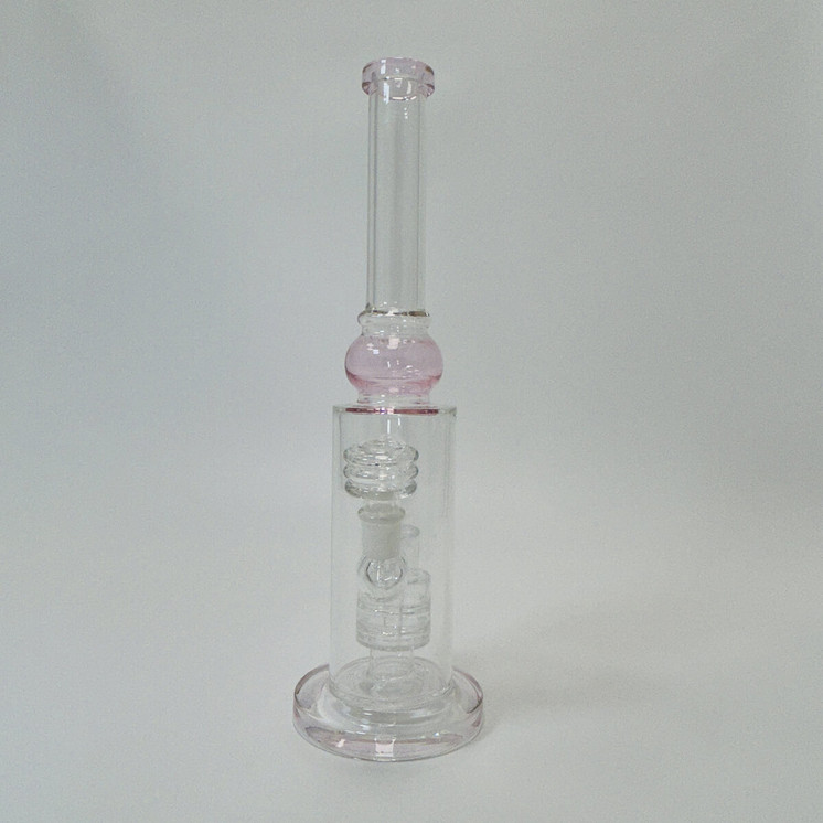 Waterpipe 12" Inch - Straight Mouth With Perc -pink