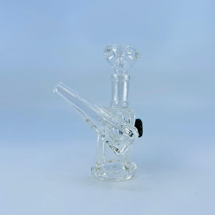  Mini Waterpipe 5" Inch - Square 45° - Heavy Clear