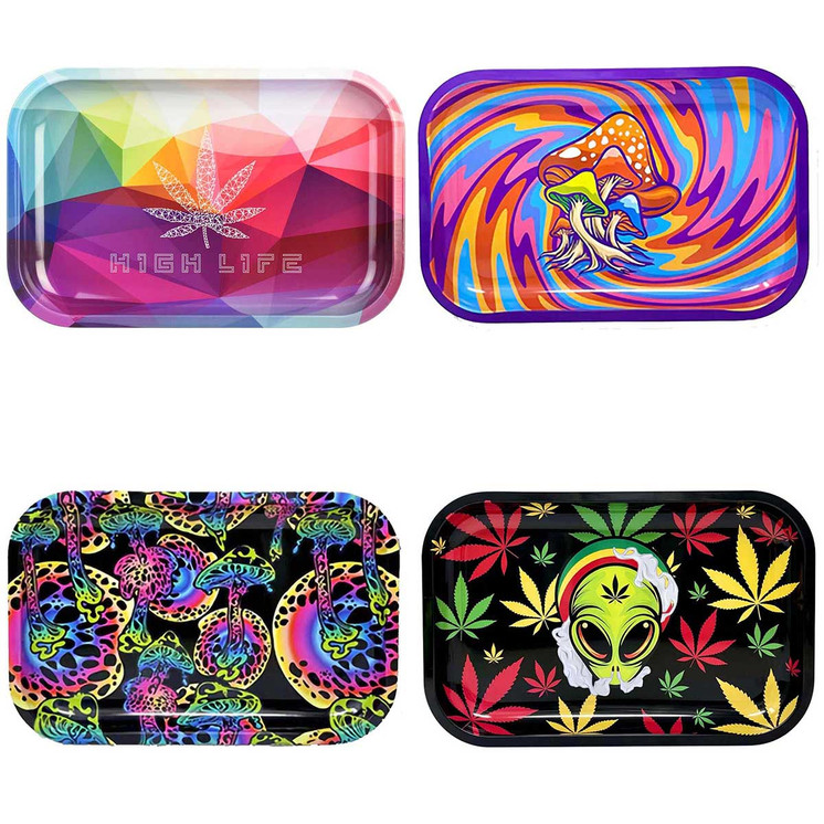 Green Line Metal Rolling Tray - Medium - 11" X 7.5"