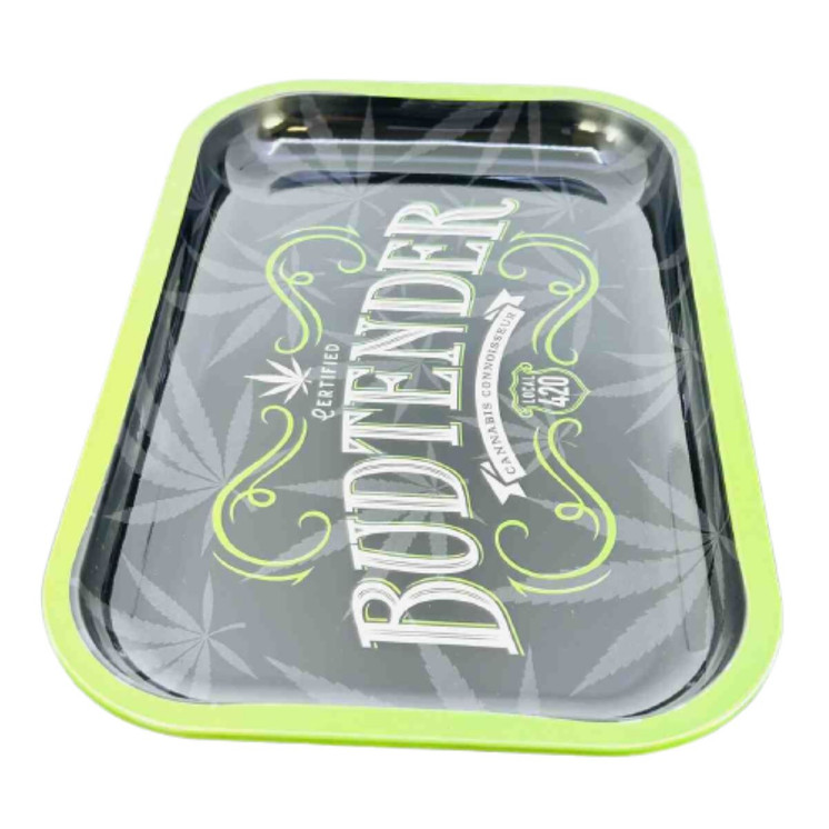 Green Line Metal Rolling Tray - Medium - 11 x 7.5 Inch