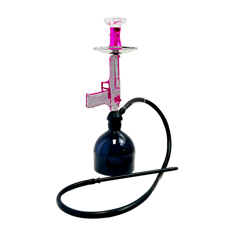 Pistol Hookah With Diamond - 21 Inch - 1 Hose