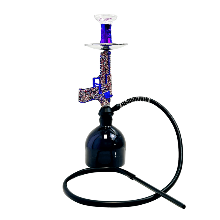 Pistol Hookah With Diamond - 21 Inch - 1 Hose
