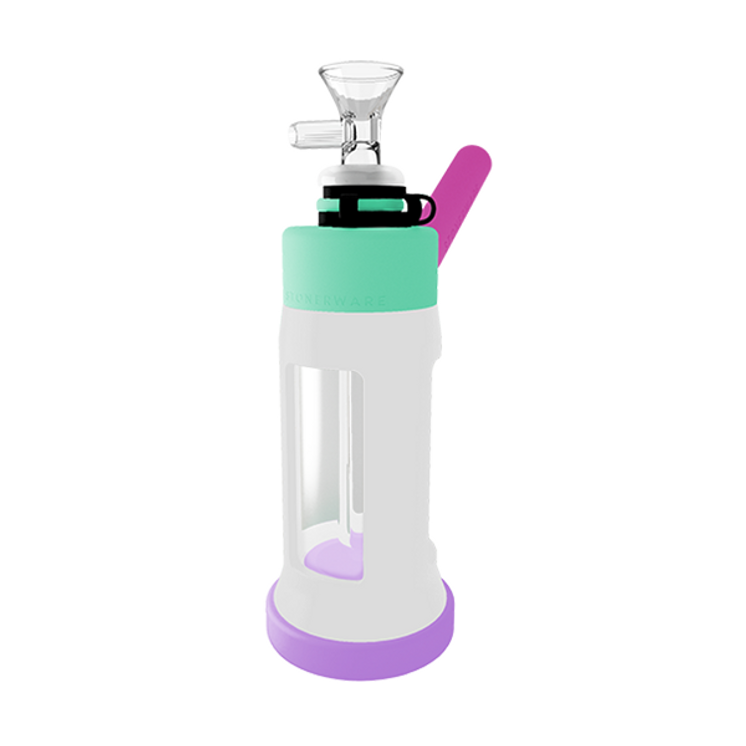 Stonerware Silicone and Glass Water Pipe - 6 Inch
