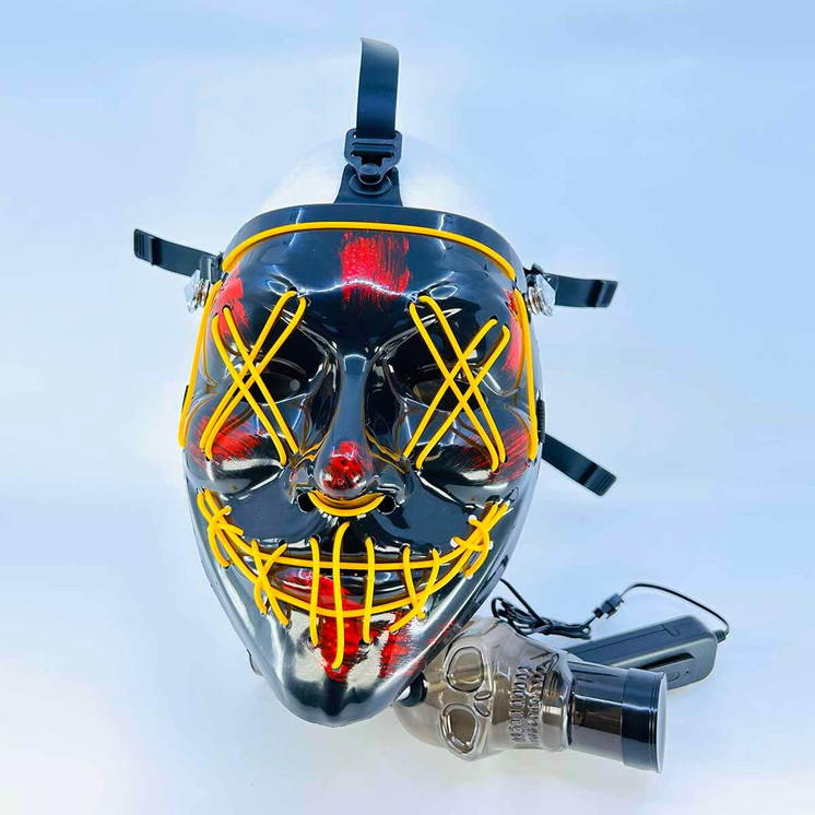 Gas Mask With Waterpipe and Led Light-yellow color