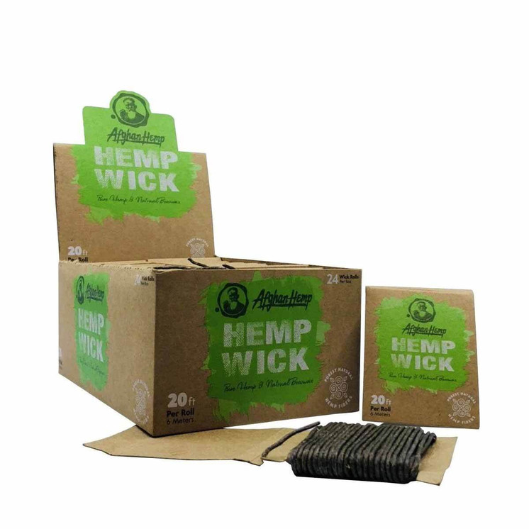 Afghan Hemp Hemp Wick - 20 Feet Per Roll - 24 Rolls Per Box