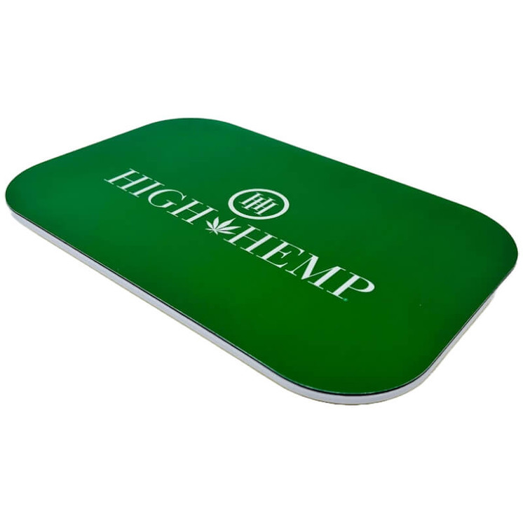 High Hemp - Rolling Tray - 11 X 7.5 Inch - With Magnetic Lid Bundle - White