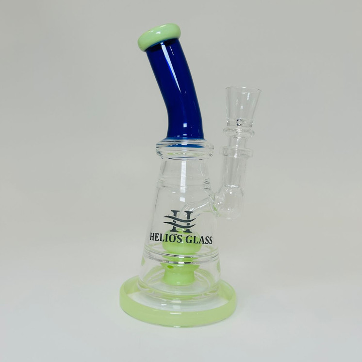 Helios Glass Waterpipe - 6.5" Inch - Bent Neck and Ball Showerhead Perc