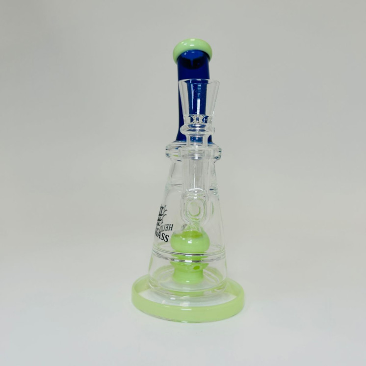 Helios Glass Waterpipe - 6.5" Inch - Bent Neck and Ball Showerhead Perc