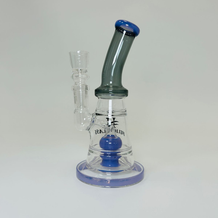 Helios Glass Waterpipe - 6.5" Inch - Bent Neck and Ball Showerhead Perc