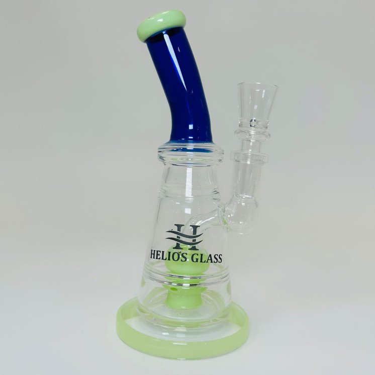 Helios Glass Waterpipe - 6.5" Inch - Bent Neck and Ball Showerhead Perc