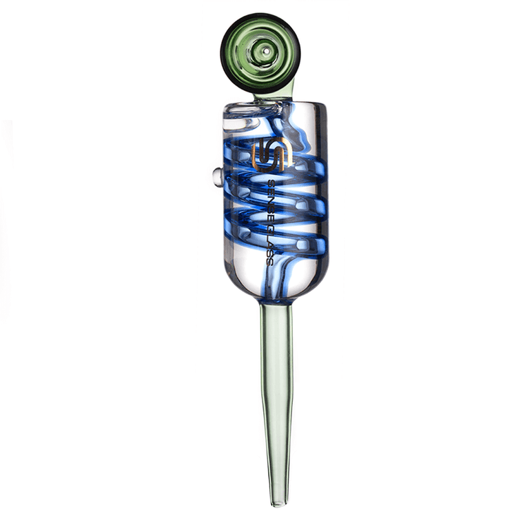 Sense Glass Gun Shaped Handpipe with Glycerin Coil - 7 Inch - HPVC54