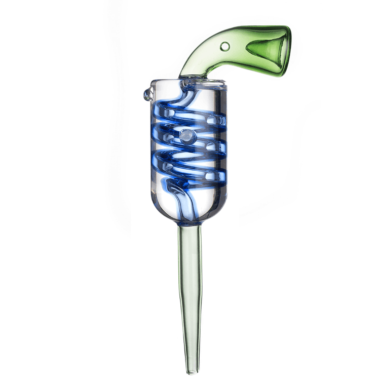 Sense Glass Gun Shaped Handpipe with Glycerin Coil - 7 Inch - HPVC54