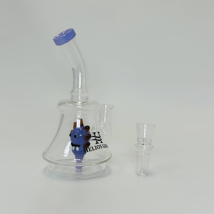 Helios Glass Bell Waterpipe With Random Showerhead Perc - 6 Inch - Wptg110 - Assorted Colors - Price Per Piece