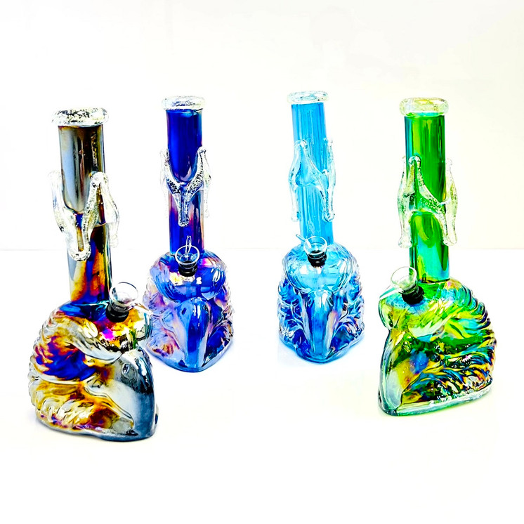 Glass Waterpipe 11 Inch - Ray-K-62 - Assorted Colors - Price Per Piece - WPRT29