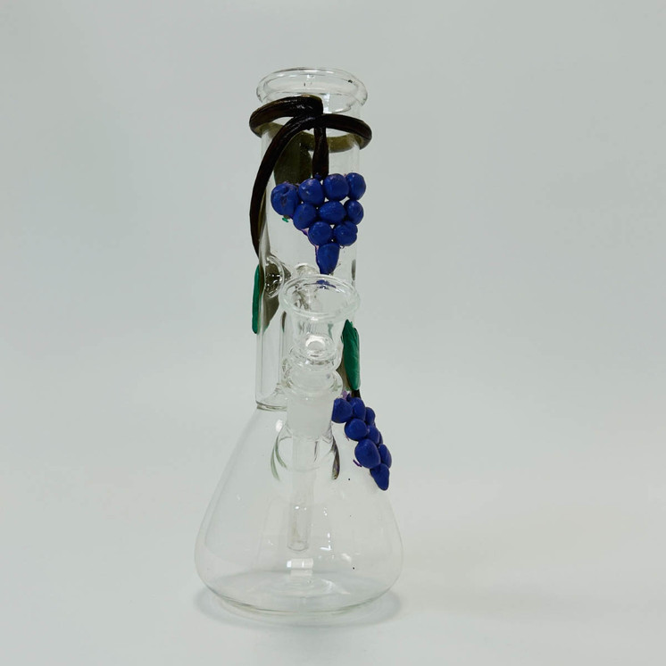 Waterpipe 8" Inch - Percolator With Grape Designs
