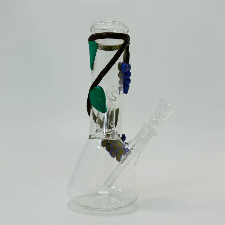 Waterpipe 8" Inch - Percolator With Grape Designs