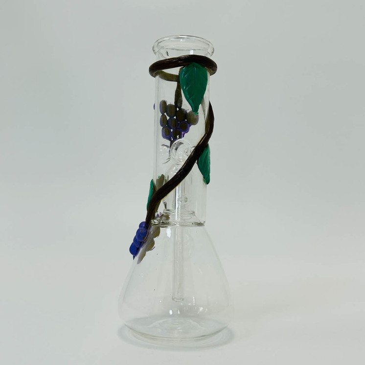 Waterpipe 8" Inch - Percolator With Grape Designs