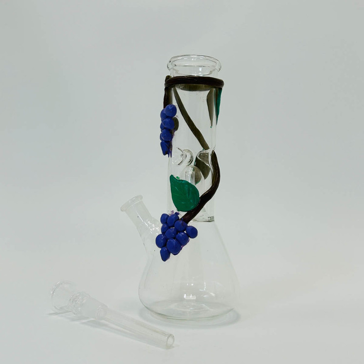Waterpipe 8" Inch - Percolator With Grape Designs