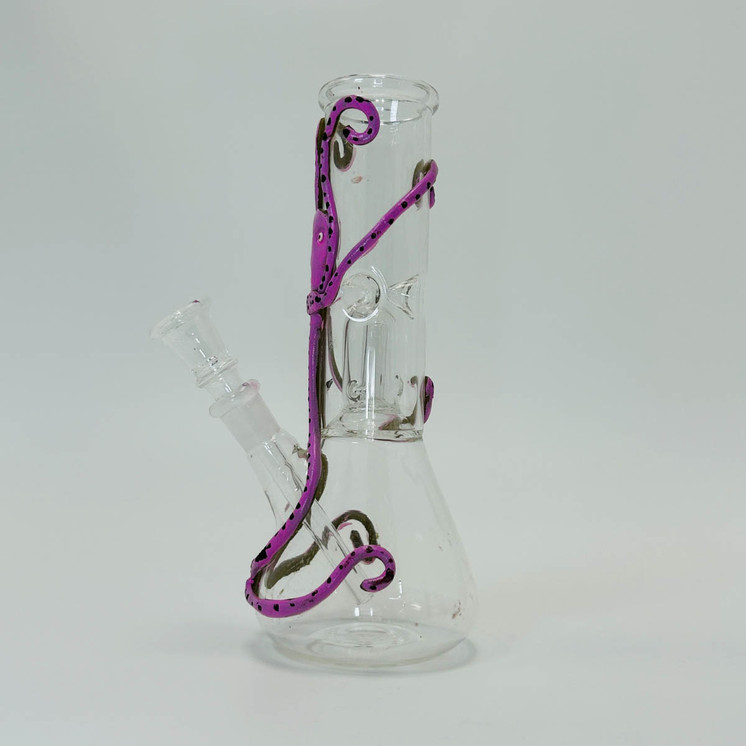 Waterpipe 8" Inch - Percolator With Grape Designs