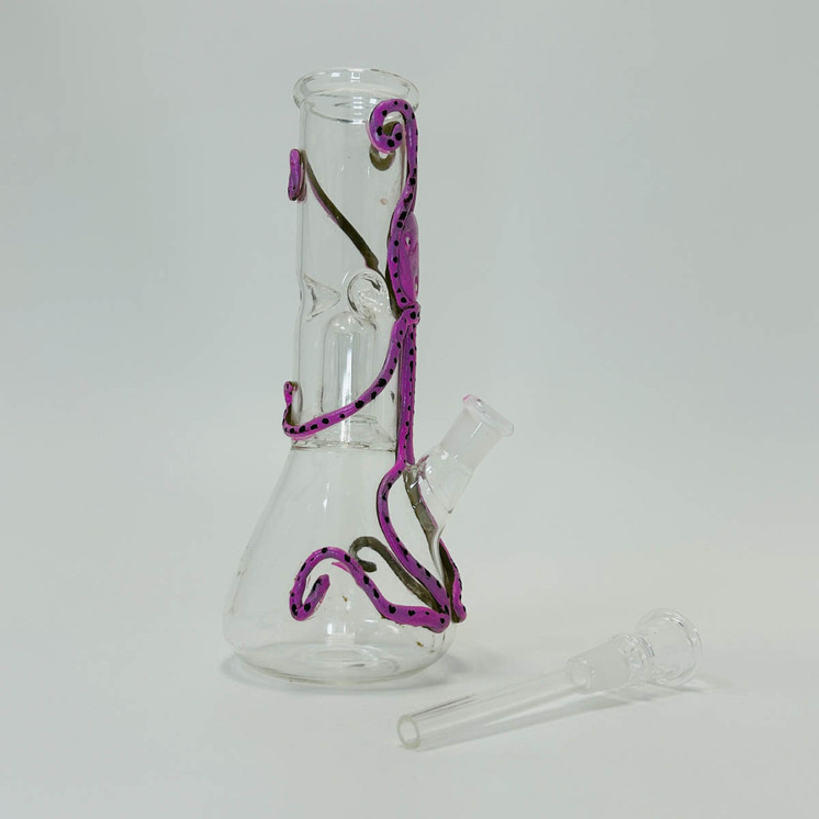 Waterpipe 8" Inch - Percolator With Grape Designs
