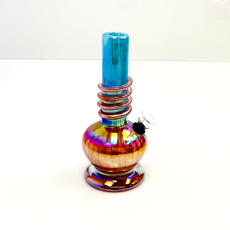Glass Waterpipe 8 Inch - Ray-K-51 - Assorted Colors - Price Per Piece - WPRT23