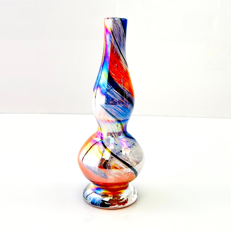 Glass Waterpipe 12 Inch - Ray-K-89 - Assorted Colors - Price Per Piece - WPRT45