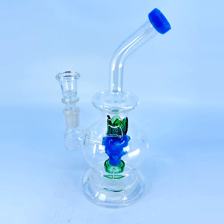 Bent Neck Waterpipe With Pineapple Showerhead Perc - 7 Inch - WPAG91