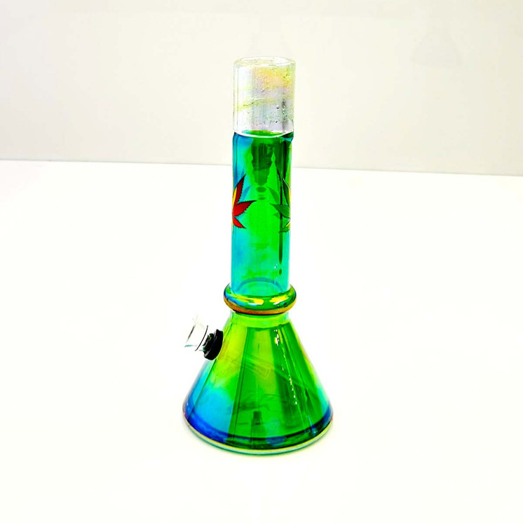 Glass Waterpipe 9 Inch - Ray-K-64 - Assorted Colors - Price Per Piece - WPRT31