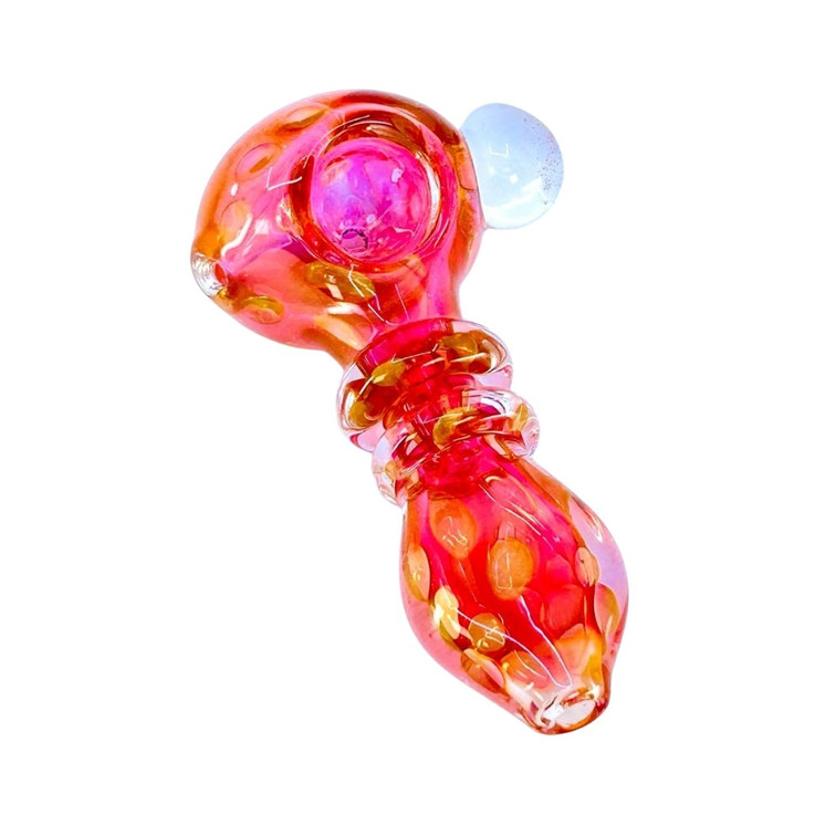 Gold Fumed Flat Handpipe - 4 Inch - Mouthpiece - Assorted Colors - HPMS80