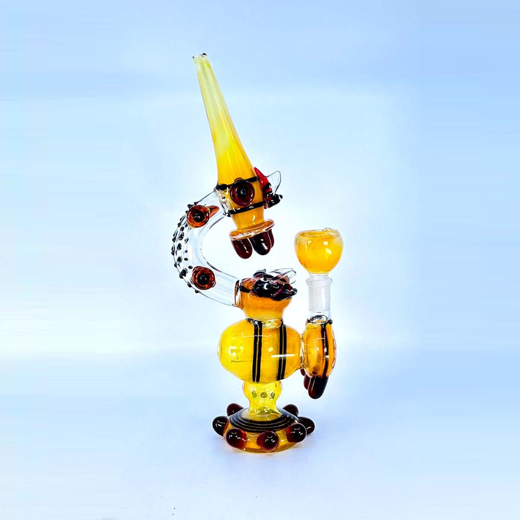 Honey Bee Microscope Waterpipe - 10 Inch - Assorted Colors - WPNA109