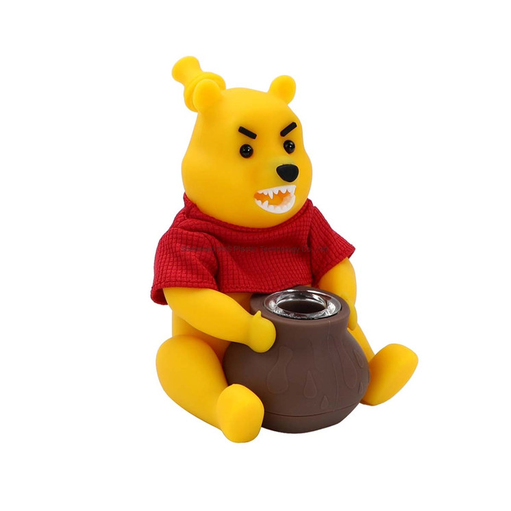 Winnie Pooh Silicone Waterpipe - 6 Inch - Assorted Colors - SL5030