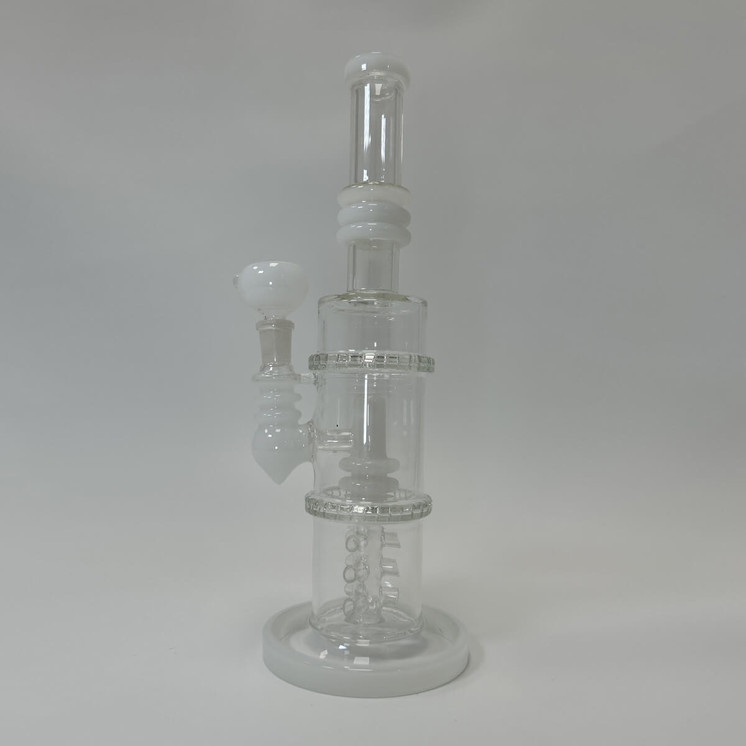 	
WPAG47 - 12 Inch Waterpipe - Fancy Straight With Matrix Perc-White