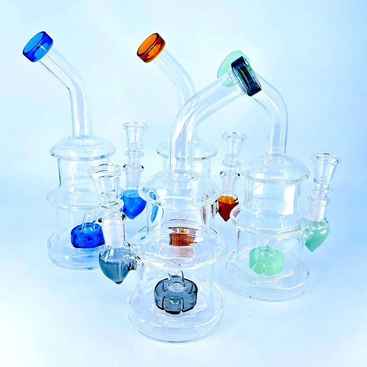 Bent Neck Waterpipe With Showerhead Perc - 8 Inch - WPAG99