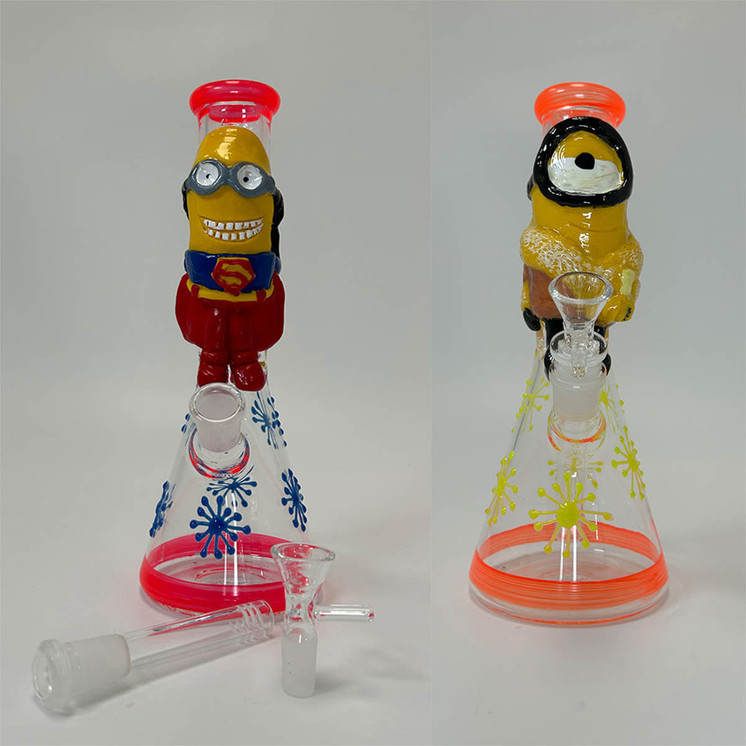 Pop Painted - Glow In The Dark Waterpipe - 10.5 Inch - WPNA118