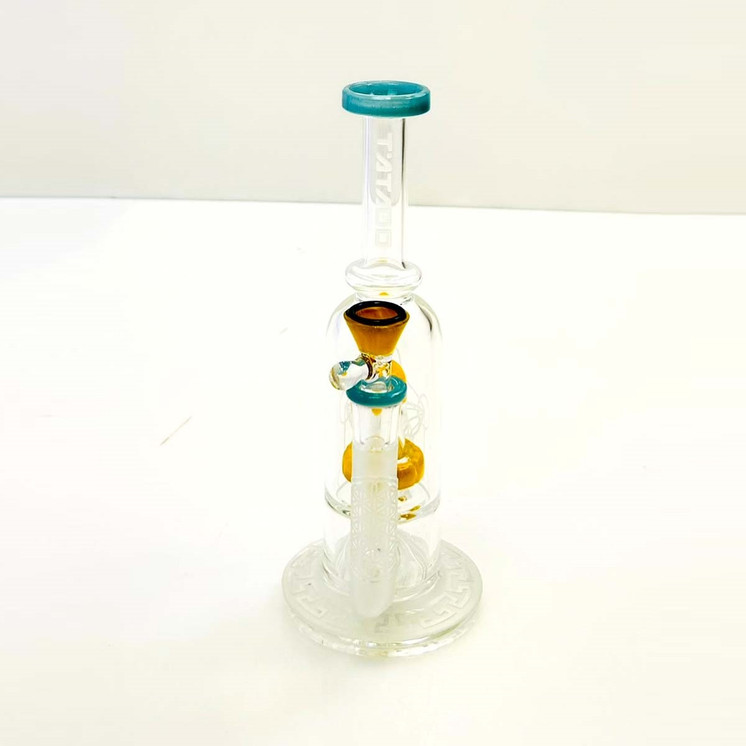 Tataoo Carved Glass Waterpipe With Matrix Perc - 9 Inch - Assorted Colors - C-33