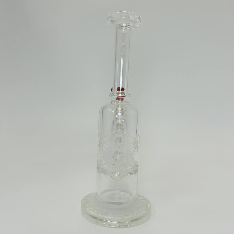 Tataoo Carved Glass Waterpipe With Matrix Perc - 9 Inch - Assorted Colors - C-33