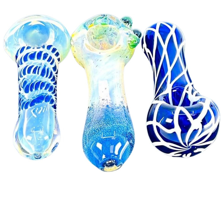 Fumed Colors Handpipe 4 Inch - Assorted Designs - Price Per Piece - HPAG7